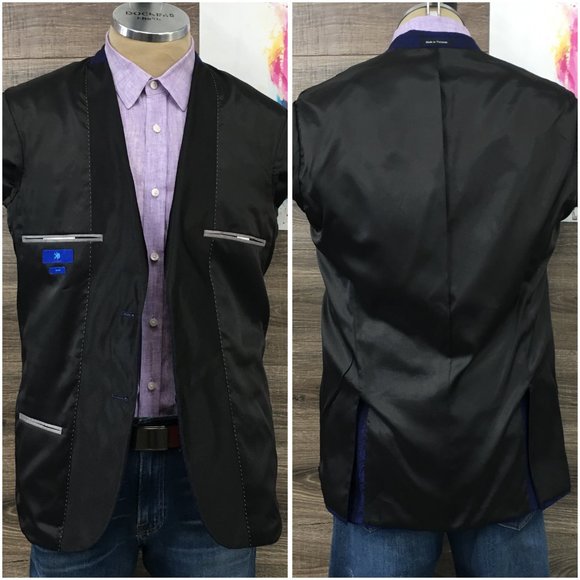 Egara Mens Tuxedo‎ Blazer Sport Coat Two Button Dinner Jacket 40L Casual Suits - Picture 7 of 13